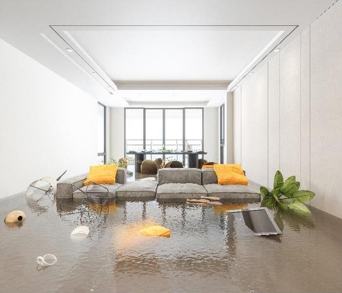 Living room and Dining Room Flooded